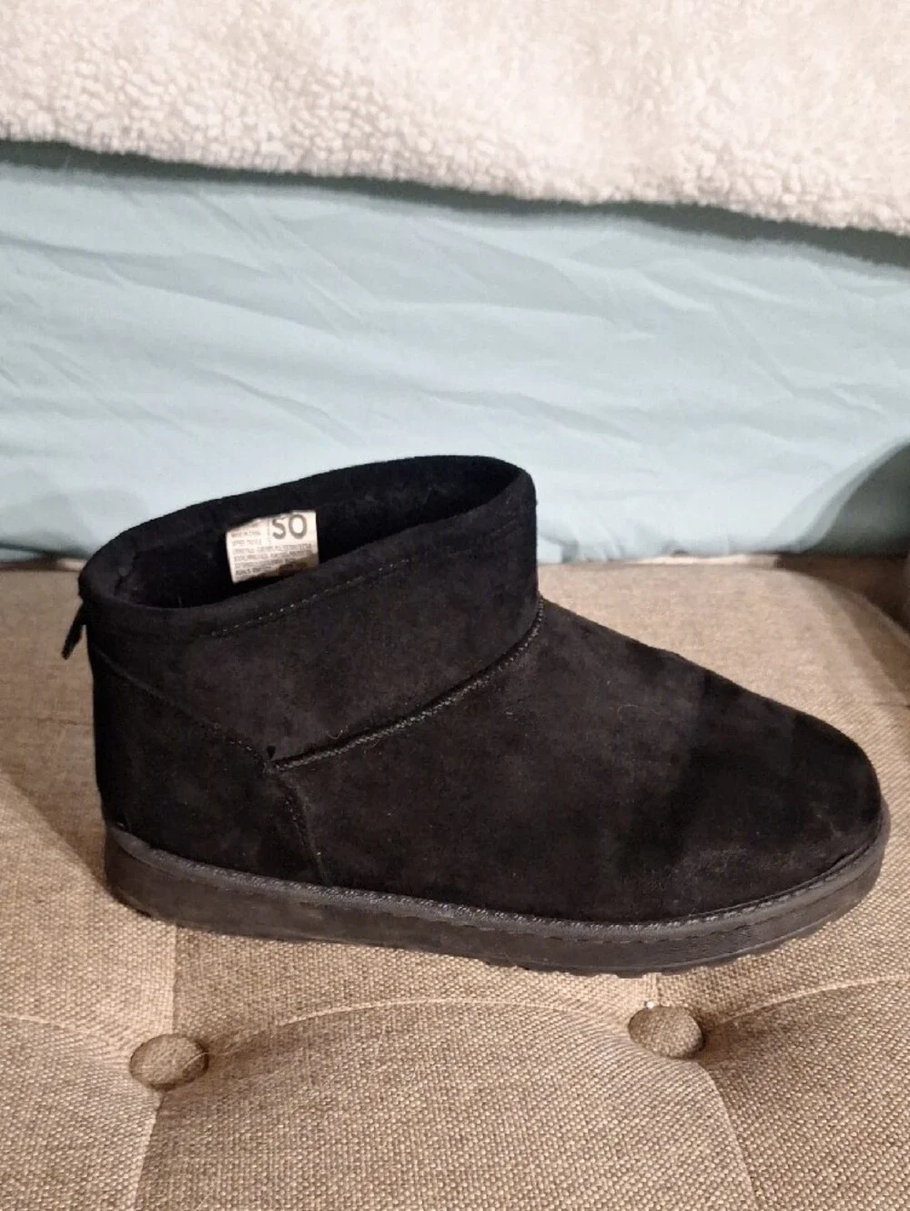 SO Black Suede Ankle Booties